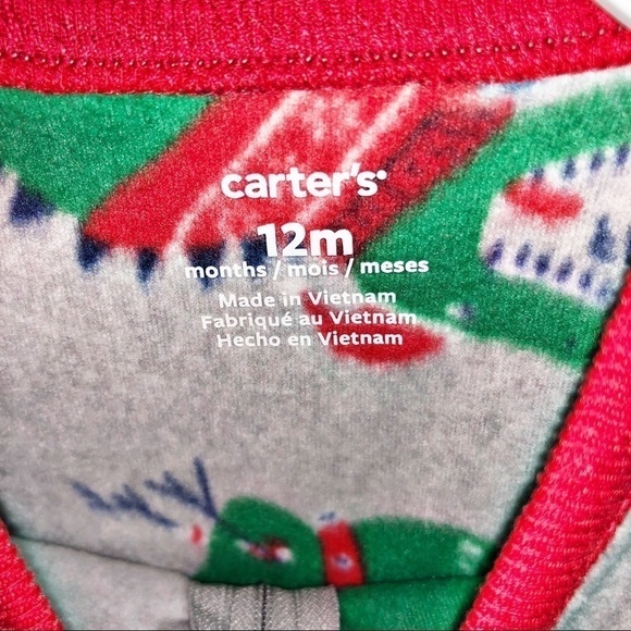 NWT Carters Christmas Dinosaurs footed Pajamas Size 12 months - Picture 3 of 5